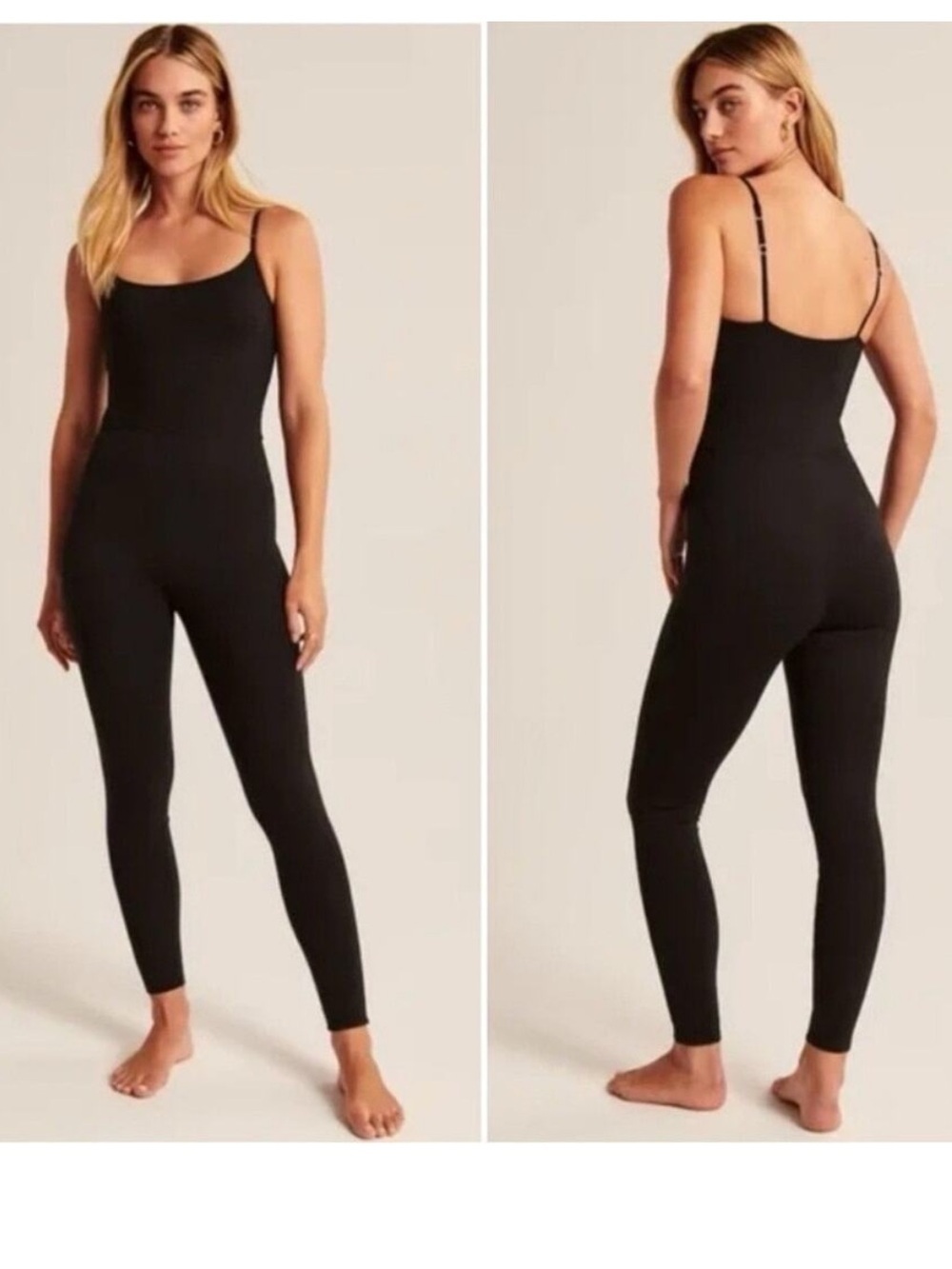NWOT Abercrombie & Fitch Ponte Unitard Jumpsuit Sz Small Tall/ST Black NEW